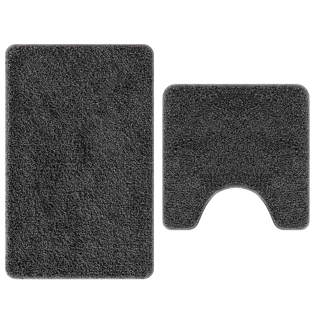 vidaXL Zestaw mat łazienkowych antypoślizgowych 2 pcs Ciemnoszary PP