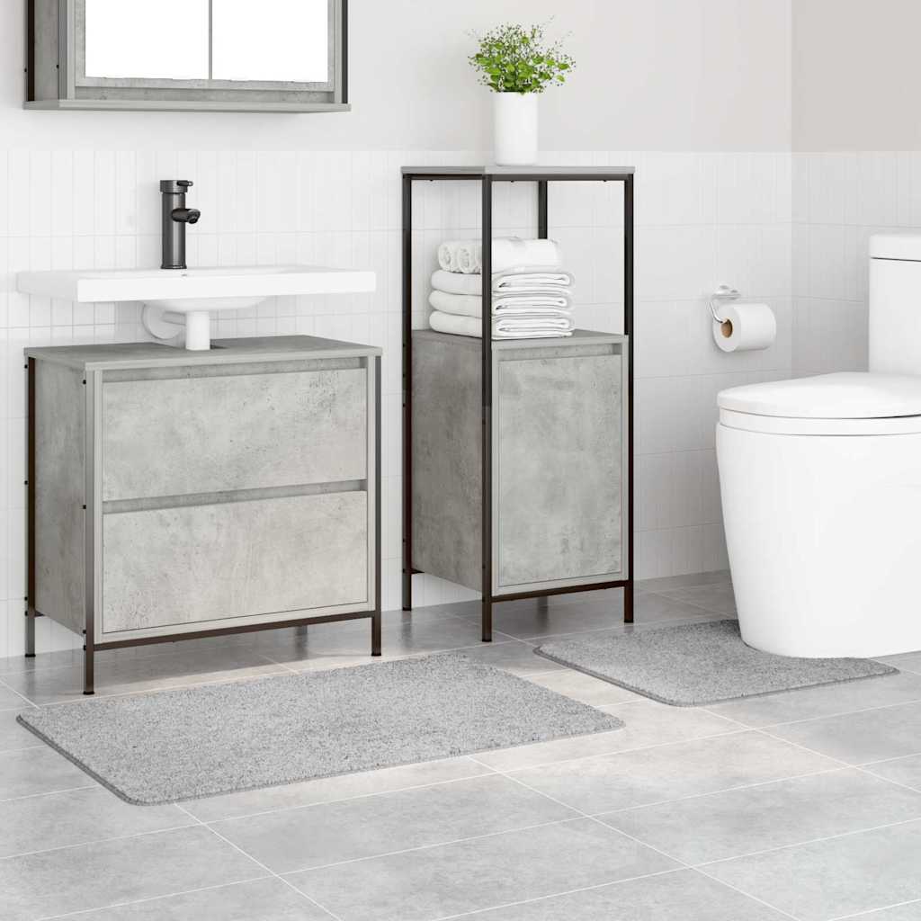 vidaXL Zestaw mat łazienkowych antypoślizgowych 2 pcs Szary PP