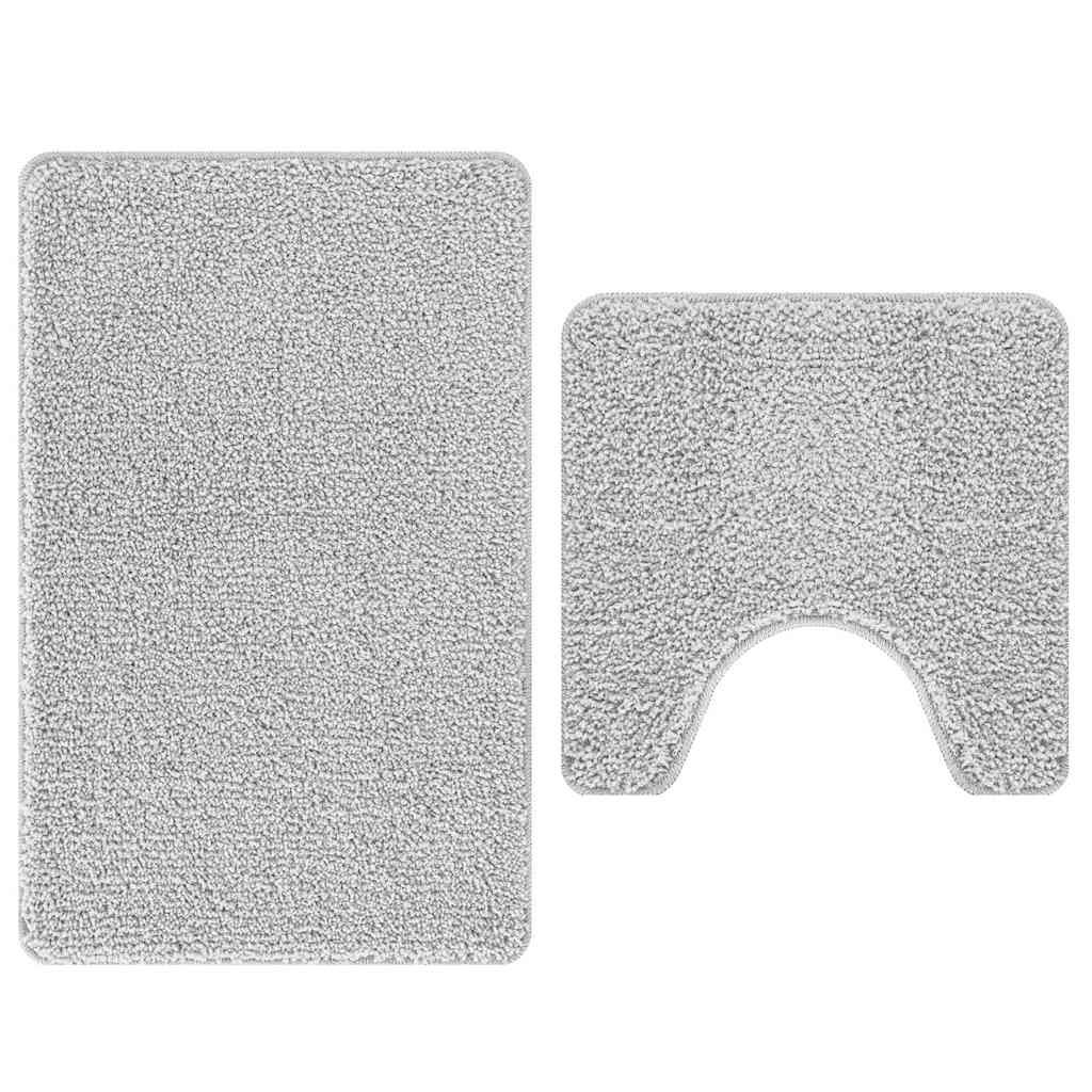vidaXL Zestaw mat łazienkowych antypoślizgowych 2 pcs Szary PP