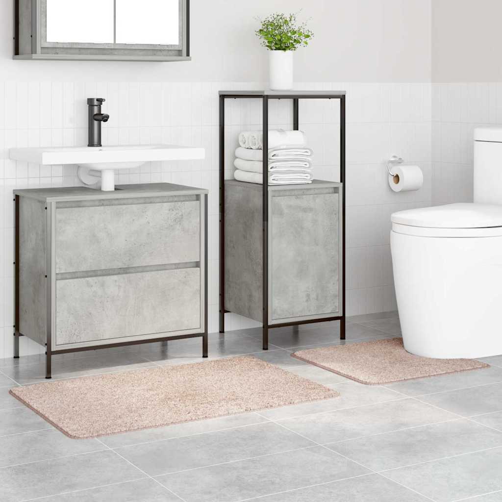 vidaXL Zestaw mat łazienkowych antypoślizgowych 2 pcs Kremowy PP