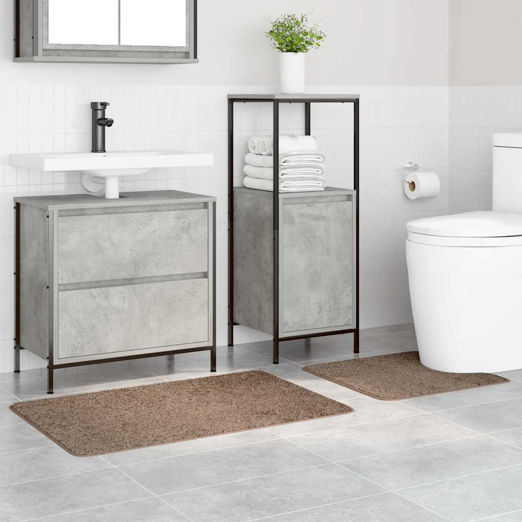 vidaXL Zestaw mat łazienkowych antypoślizgowych 2 pcs Brązowy PP