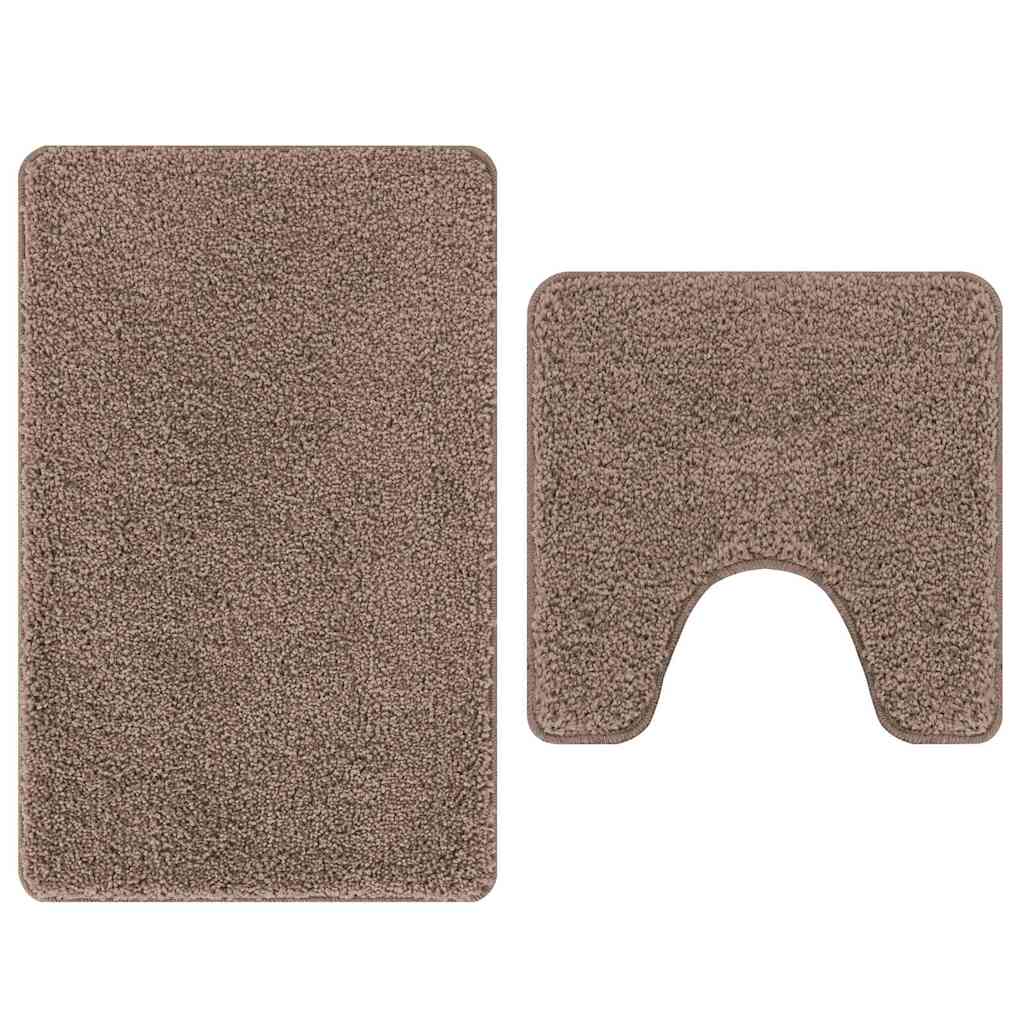 vidaXL Zestaw mat łazienkowych antypoślizgowych 2 pcs Brązowy PP