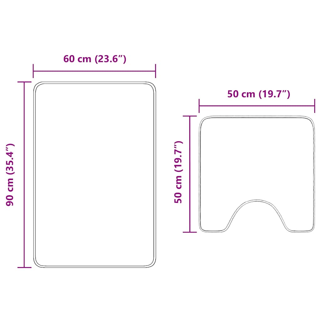 vidaXL Zestaw mat łazienkowych antypoślizgowych 2 pcs Zielony PP