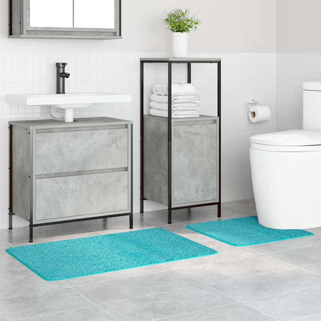 vidaXL Zestaw mat łazienkowych antypoślizgowych 2 pcs Turkusowy PP