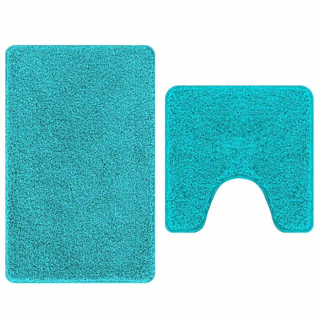 vidaXL Zestaw mat łazienkowych antypoślizgowych 2 pcs Turkusowy PP