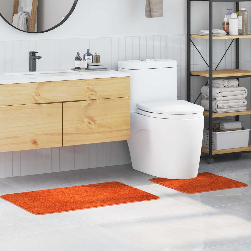 vidaXL Zestaw mat łazienkowych antypoślizgowych 2 pcs Pomarańczowy PP