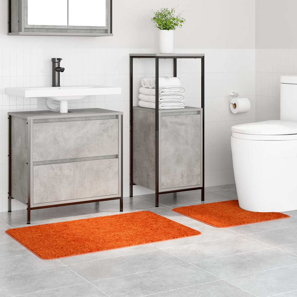 vidaXL Zestaw mat łazienkowych antypoślizgowych 2 pcs Pomarańczowy PP