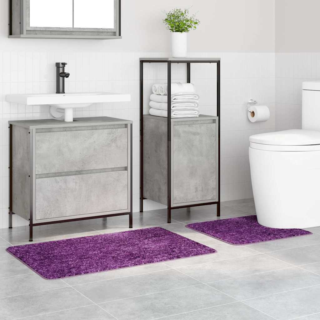 vidaXL Zestaw mat łazienkowych antypoślizgowych 2 pcs Fioletowy PP