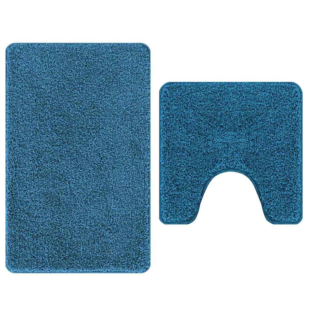 vidaXL Zestaw mat łazienkowych antypoślizgowych 2 pcs Niebieski PP