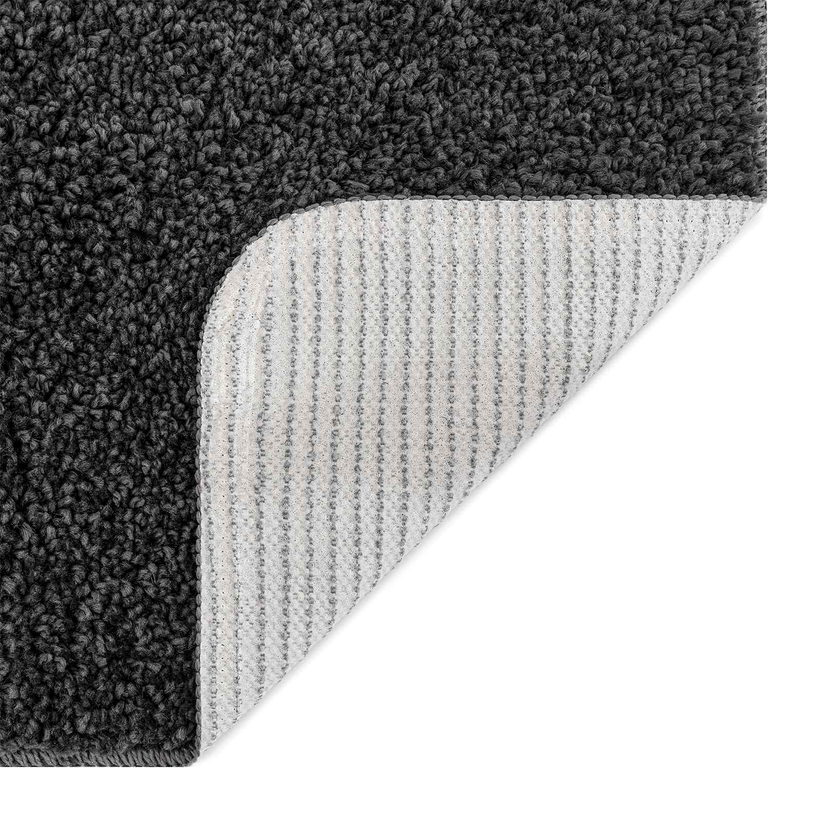vidaXL Zestaw mat łazienkowych antypoślizgowych 3 pcs ciemno szary PP