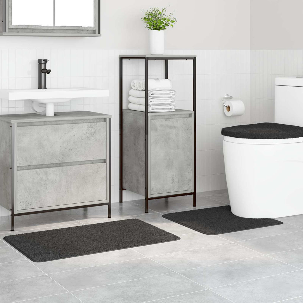 vidaXL Zestaw mat łazienkowych antypoślizgowych 3 pcs ciemno szary PP