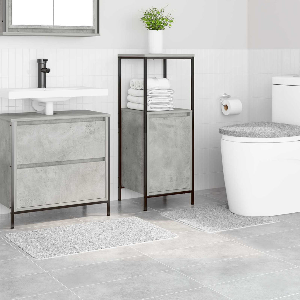 vidaXL Zestaw mat łazienkowych antypoślizgowych 3 pcs Szary PP