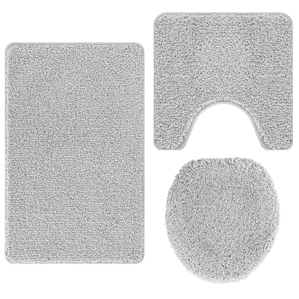 vidaXL Zestaw mat łazienkowych antypoślizgowych 3 pcs Szary PP