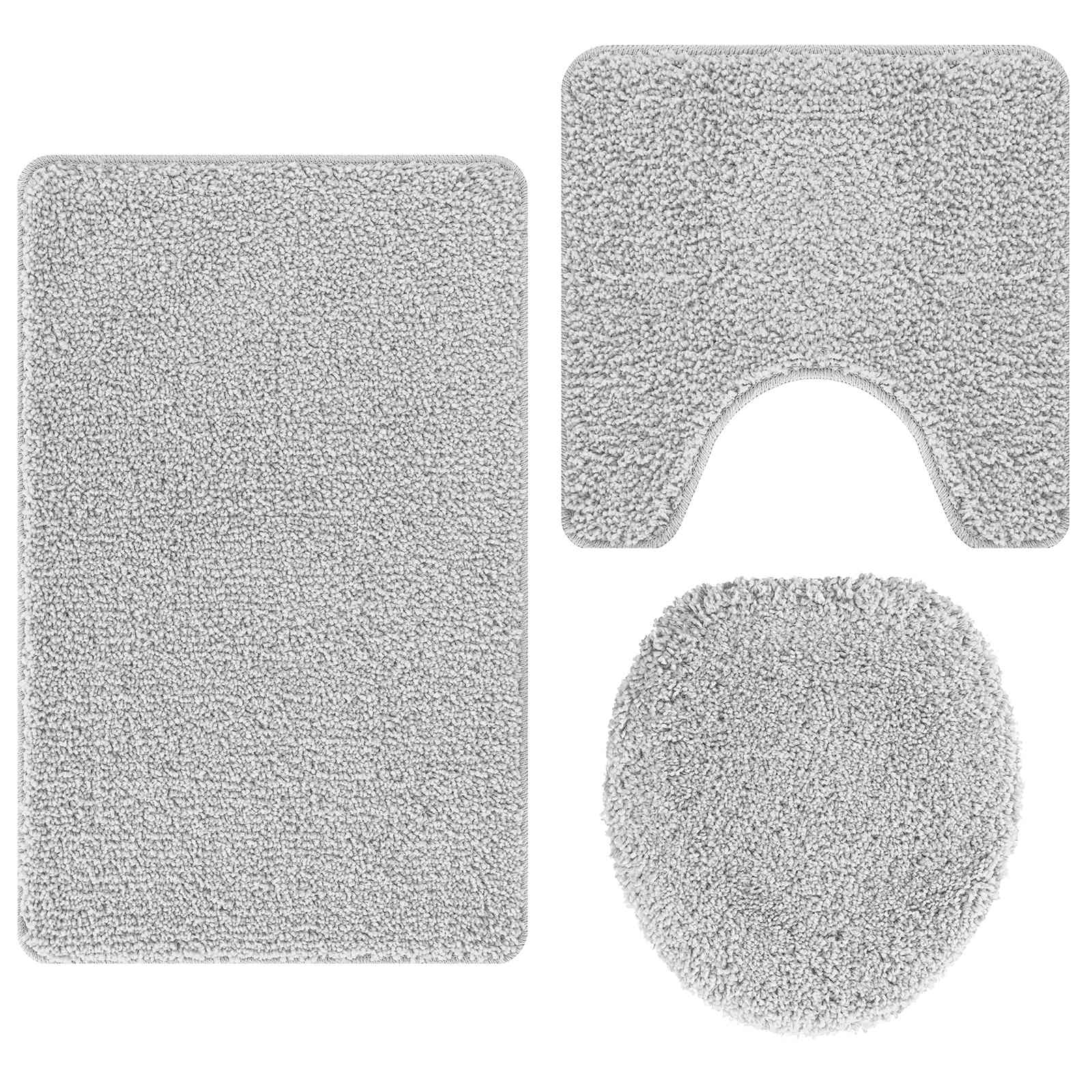 vidaXL Zestaw mat łazienkowych antypoślizgowych 3 pcs Szary PP