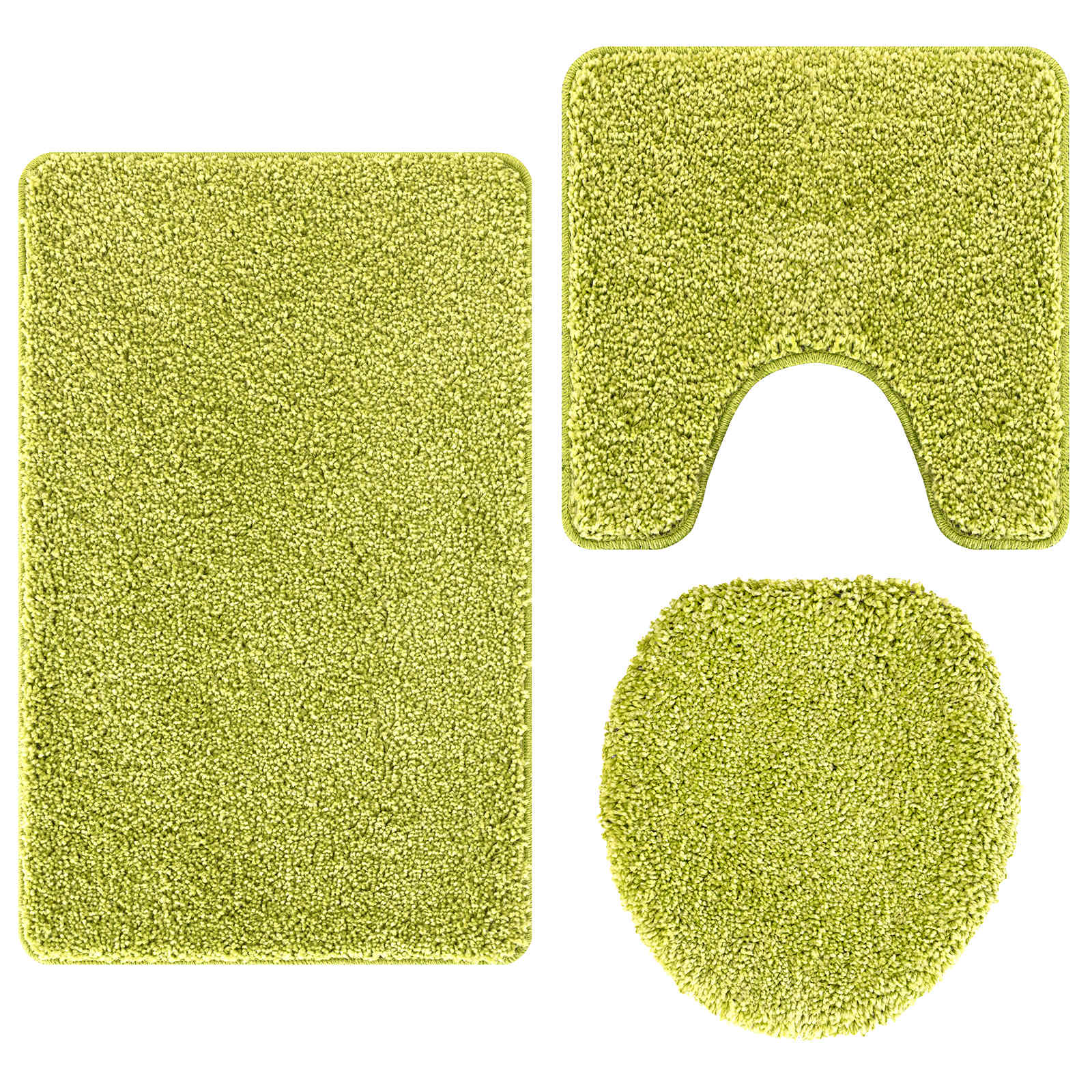 vidaXL Zestaw mat łazienkowych antypoślizgowych 3 pcs Zielony PP
