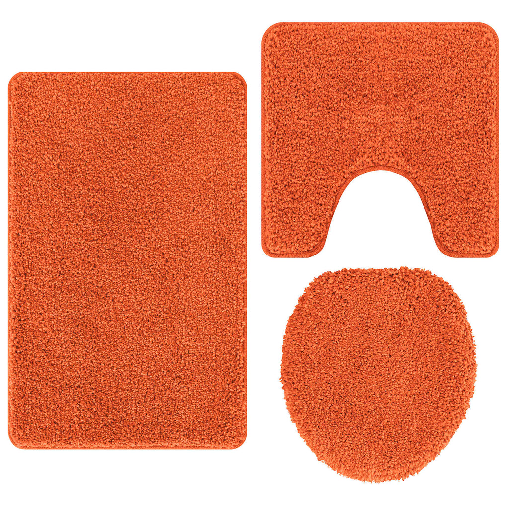 vidaXL Zestaw mat łazienkowych antypoślizgowych 3 pcs Pomarańczowy PP