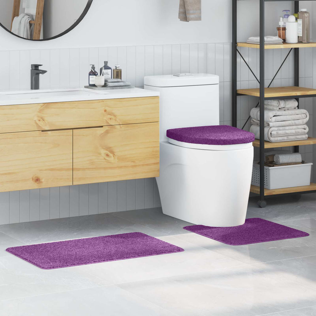 vidaXL Zestaw mat łazienkowych antypoślizgowych 3 pcs Fioletowy PP