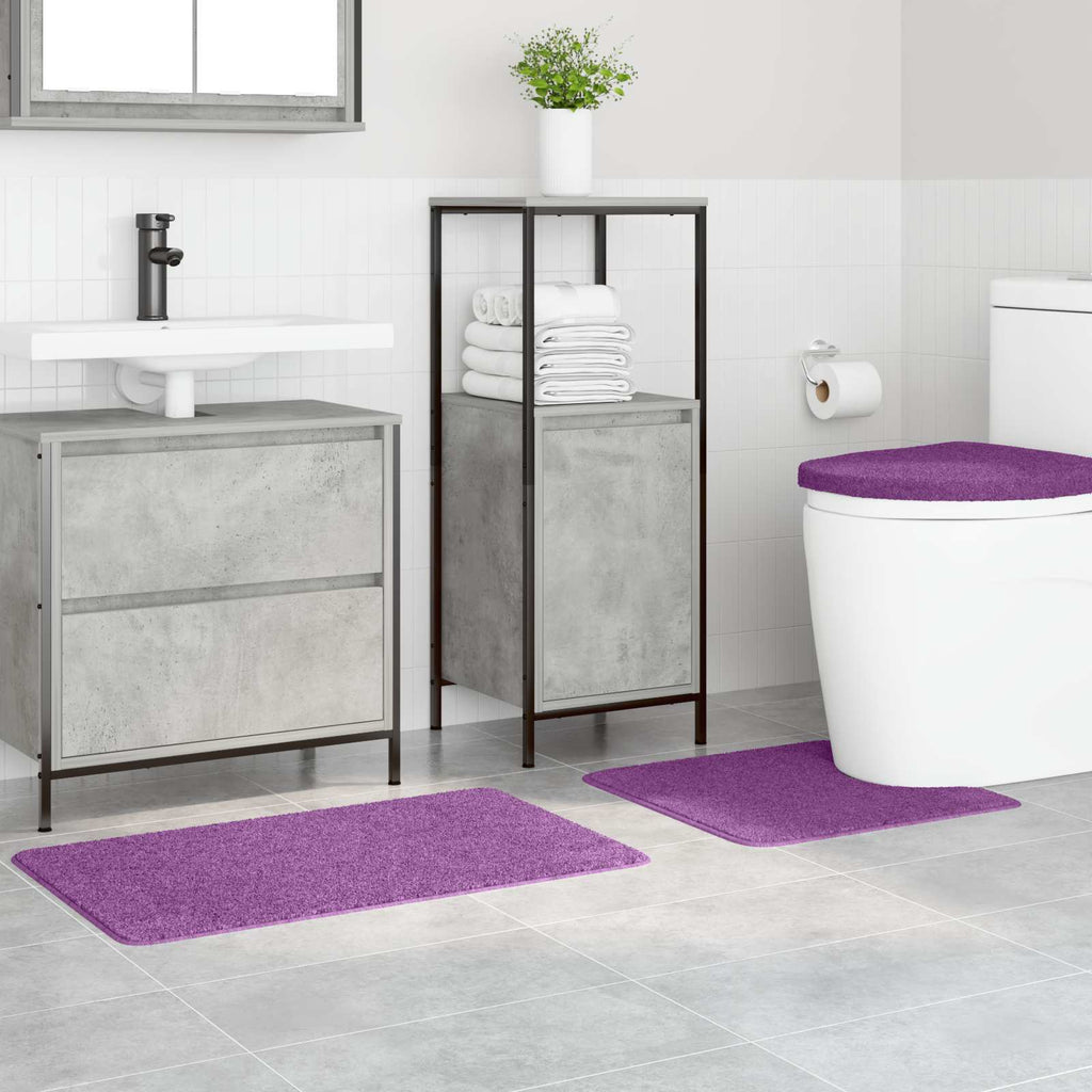 vidaXL Zestaw mat łazienkowych antypoślizgowych 3 pcs Fioletowy PP