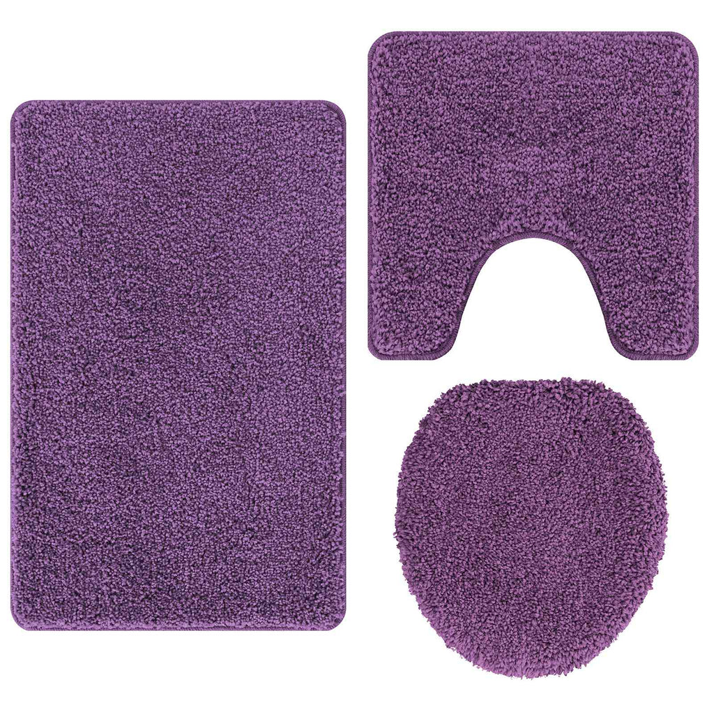 vidaXL Zestaw mat łazienkowych antypoślizgowych 3 pcs Fioletowy PP