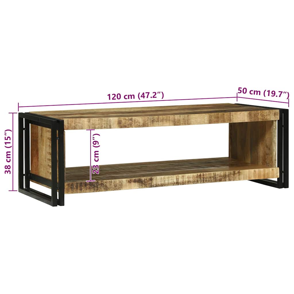 vidaXL Stolik kawowy Brązowy 120 x 50 x 38 cm Drewno z mango