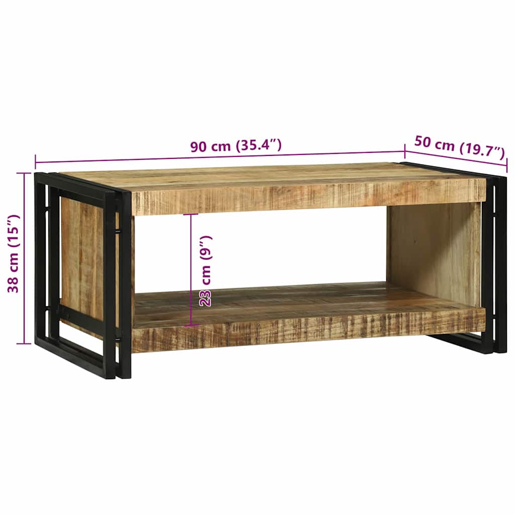 vidaXL Stolik kawowy Brązowy 90 x 50 x 38 cm Drewno z mango