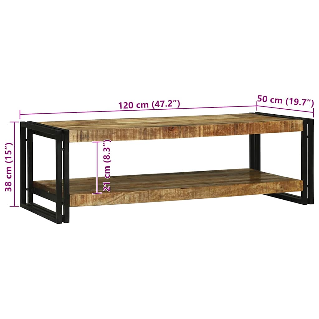 vidaXL Stolik kawowy Brązowy 120 x 50 x 38 cm Drewno z mango