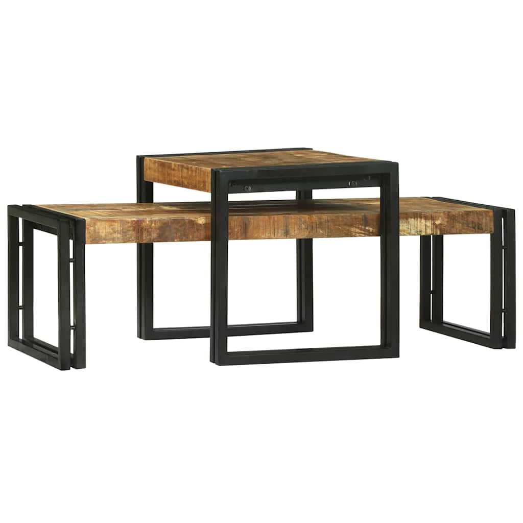 vidaXL Stolik kawowy 2 pcs Brązowy 48 x 40 x 40 cm Drewno z mango