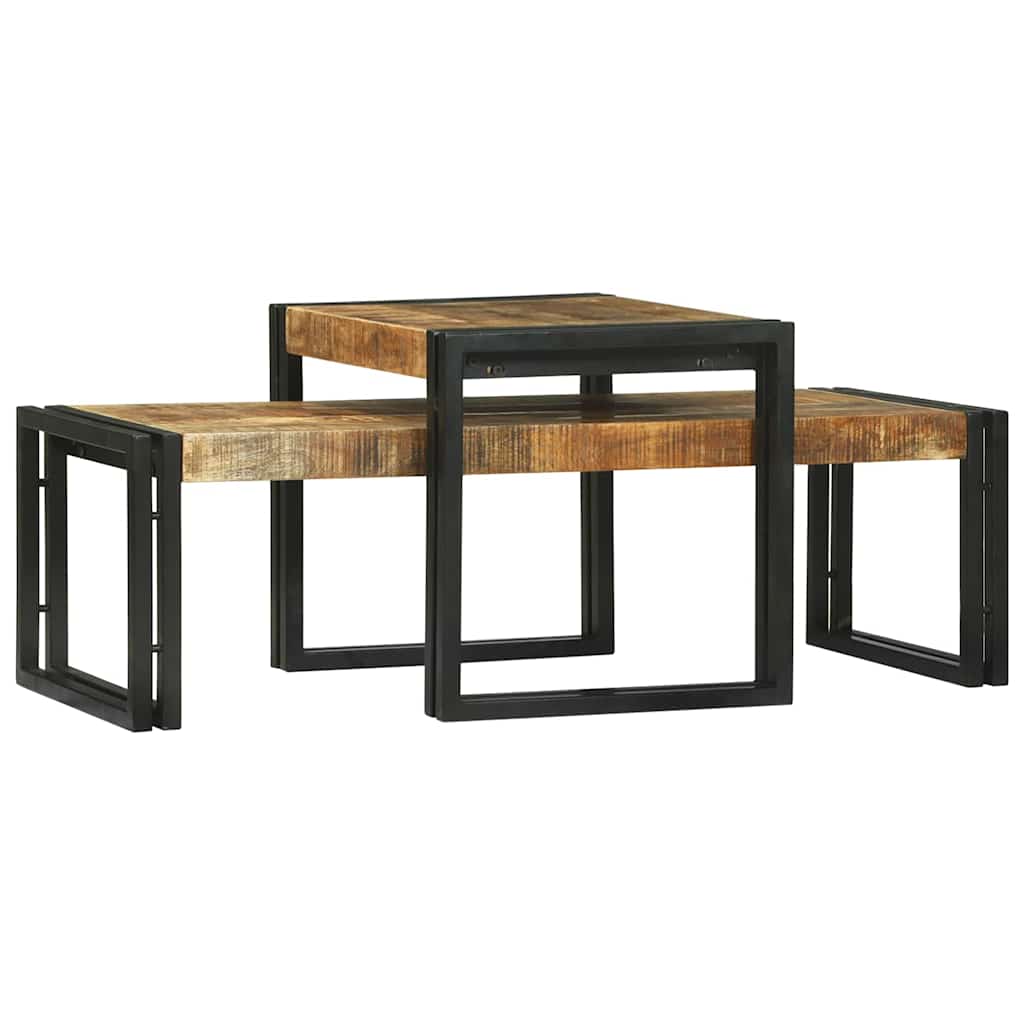 vidaXL Stolik kawowy 2 pcs Brązowy 48 x 40 x 40 cm Drewno z mango