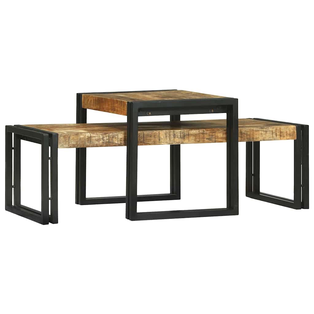 vidaXL Stolik kawowy 2 pcs Brązowy 48 x 40 x 40 cm Drewno z mango