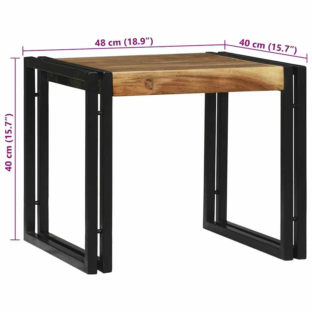 vidaXL Stolik kawowy 2 pcs Brązowy 48 x 40 x 40 cm Lite Drewno Akacji