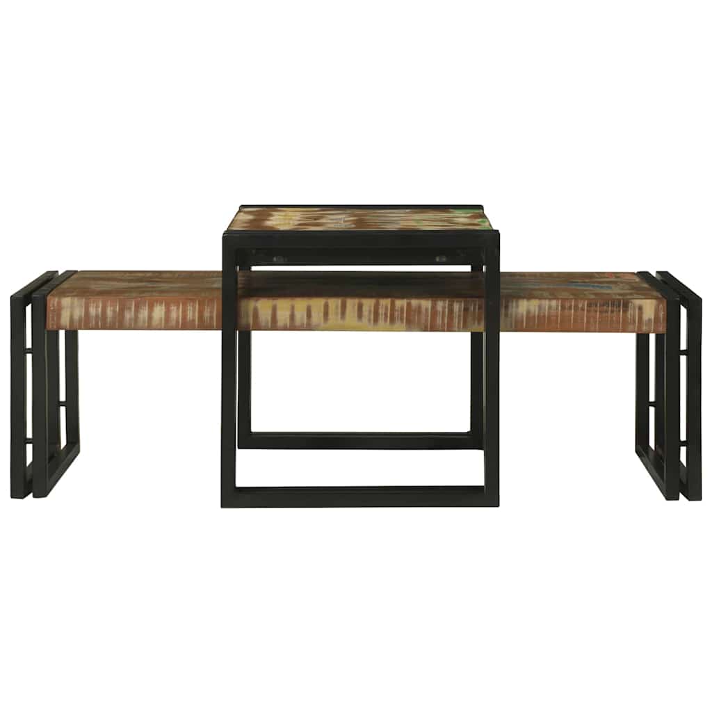 vidaXL Stolik kawowy 2 pcs Wielokolorowe Lite Drewno Recyklingowe