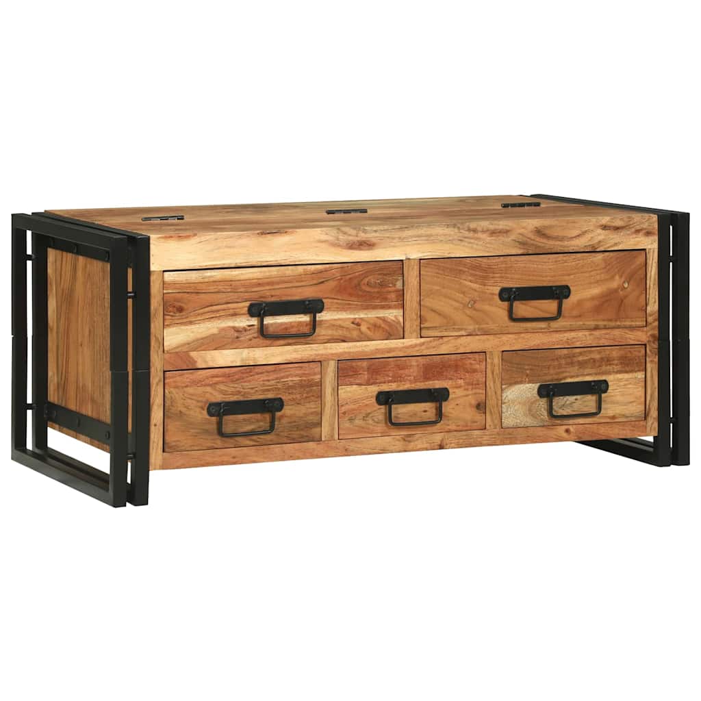 vidaXL Stolik kawowy Brązowy 90 x 50 x 38 cm Lite Drewno Akacji