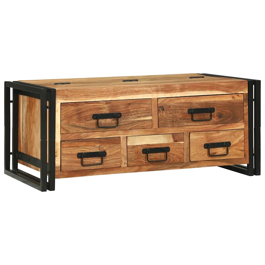 vidaXL Stolik kawowy Brązowy 90 x 50 x 38 cm Lite Drewno Akacji