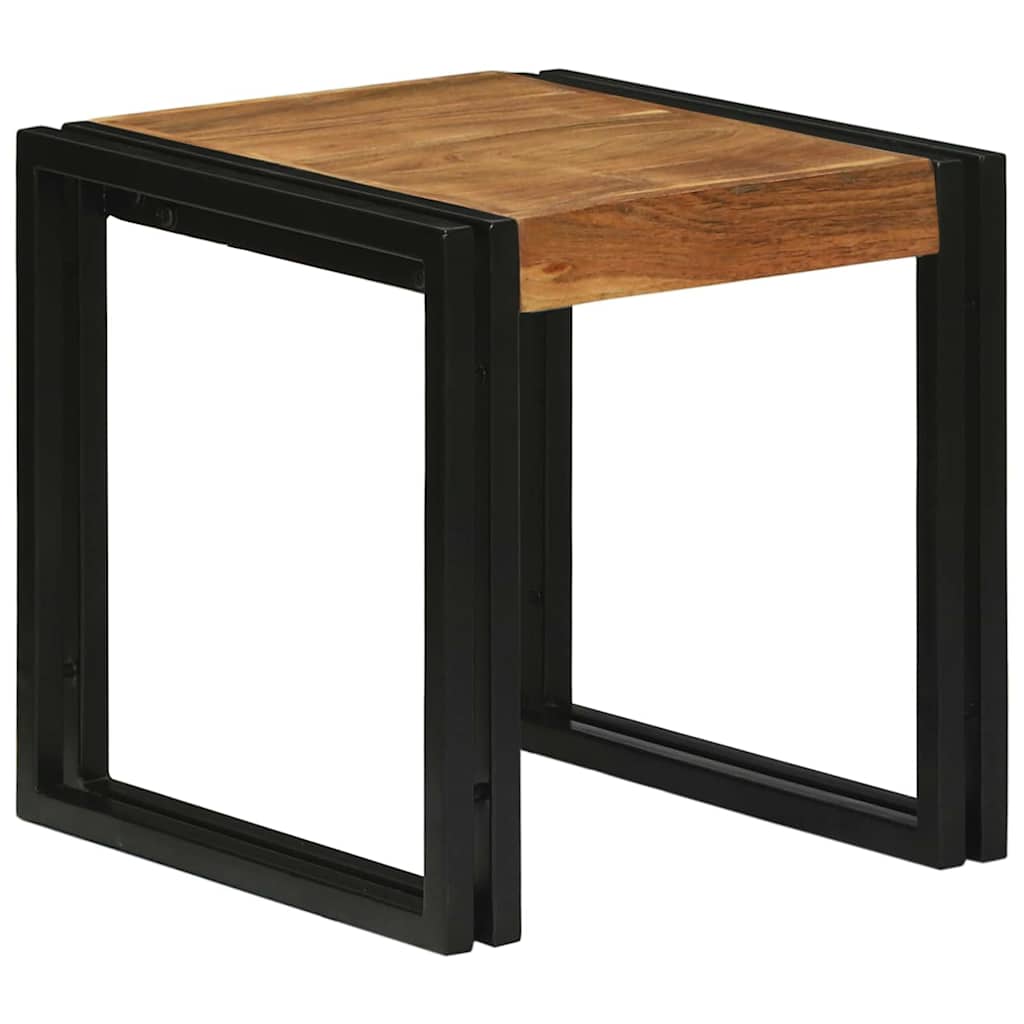 vidaXL Stolik Nesting 3 pcs Lite drewno akacjowe i metal