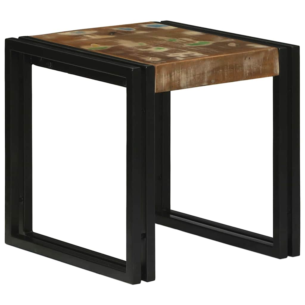 vidaXL Stolik Nesting 3 pcs Lite drewno odzyskane i metal