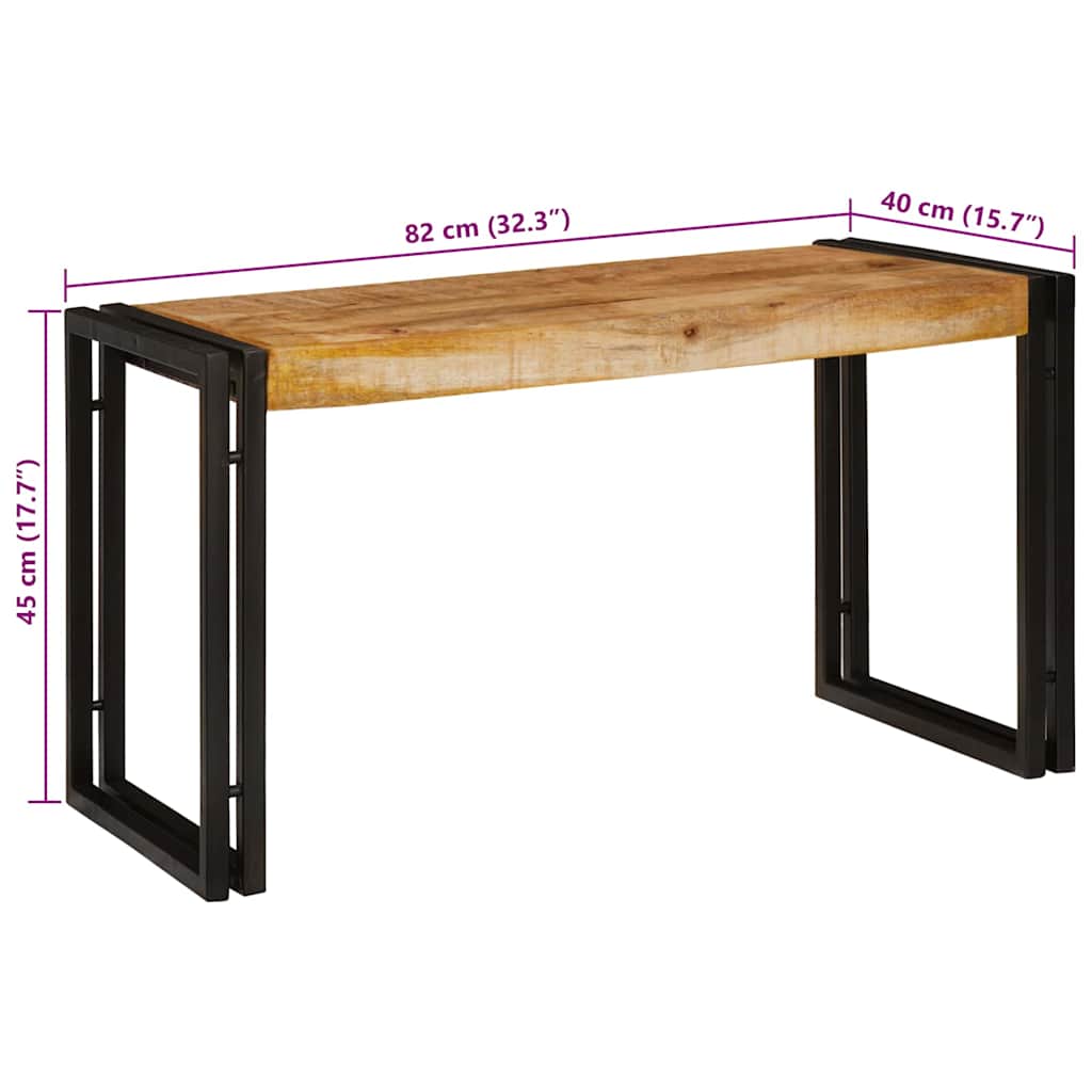 vidaXL Stolik Nesting 3 pcs Brązowy i czarny Lite drewno mango i metal