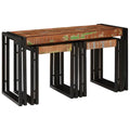 vidaXL Stolik Nesting 3 pcs Lite drewno odzyskane i metal