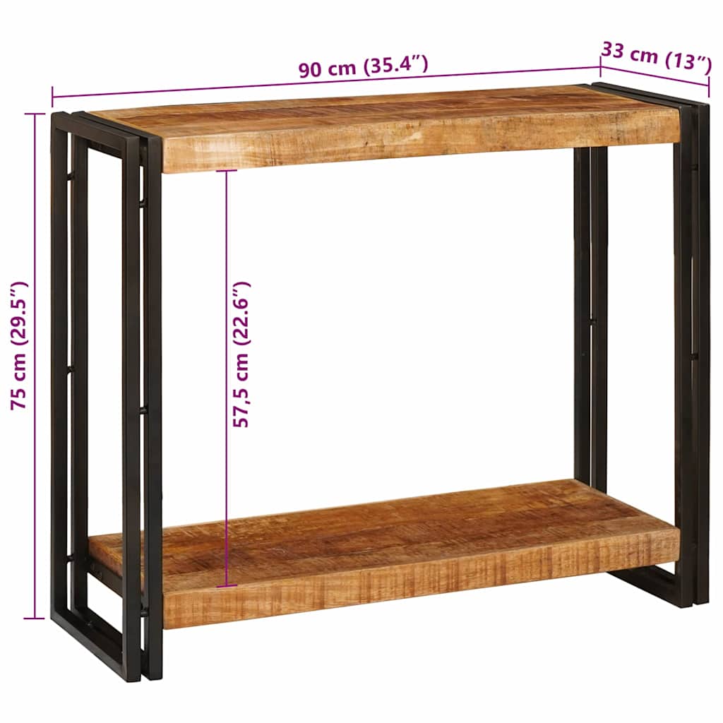 vidaXL Konsola z półką Brązowy 90 x 33 x 75 cm Drewno z mango