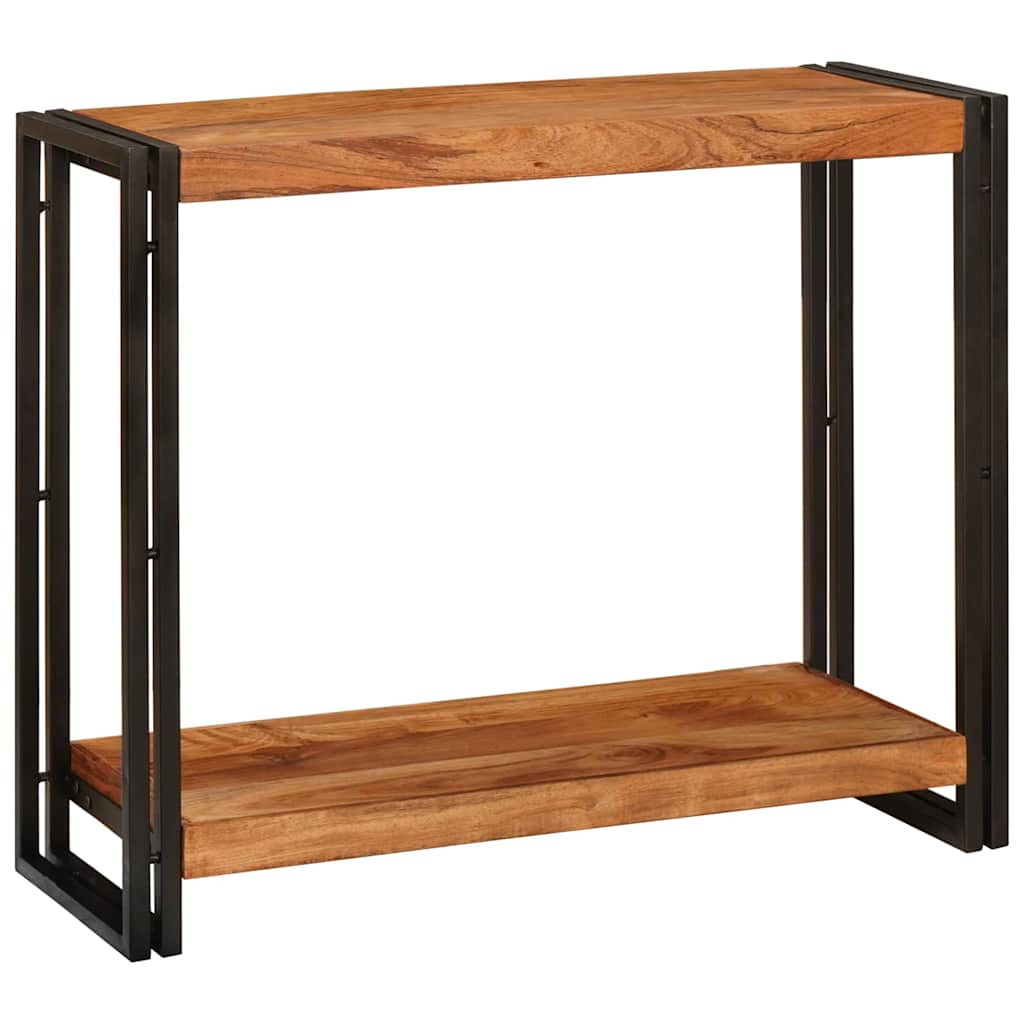 vidaXL Konsola z półką Brązowy 90 x 33 x 75 cm Lite Drewno Akacji