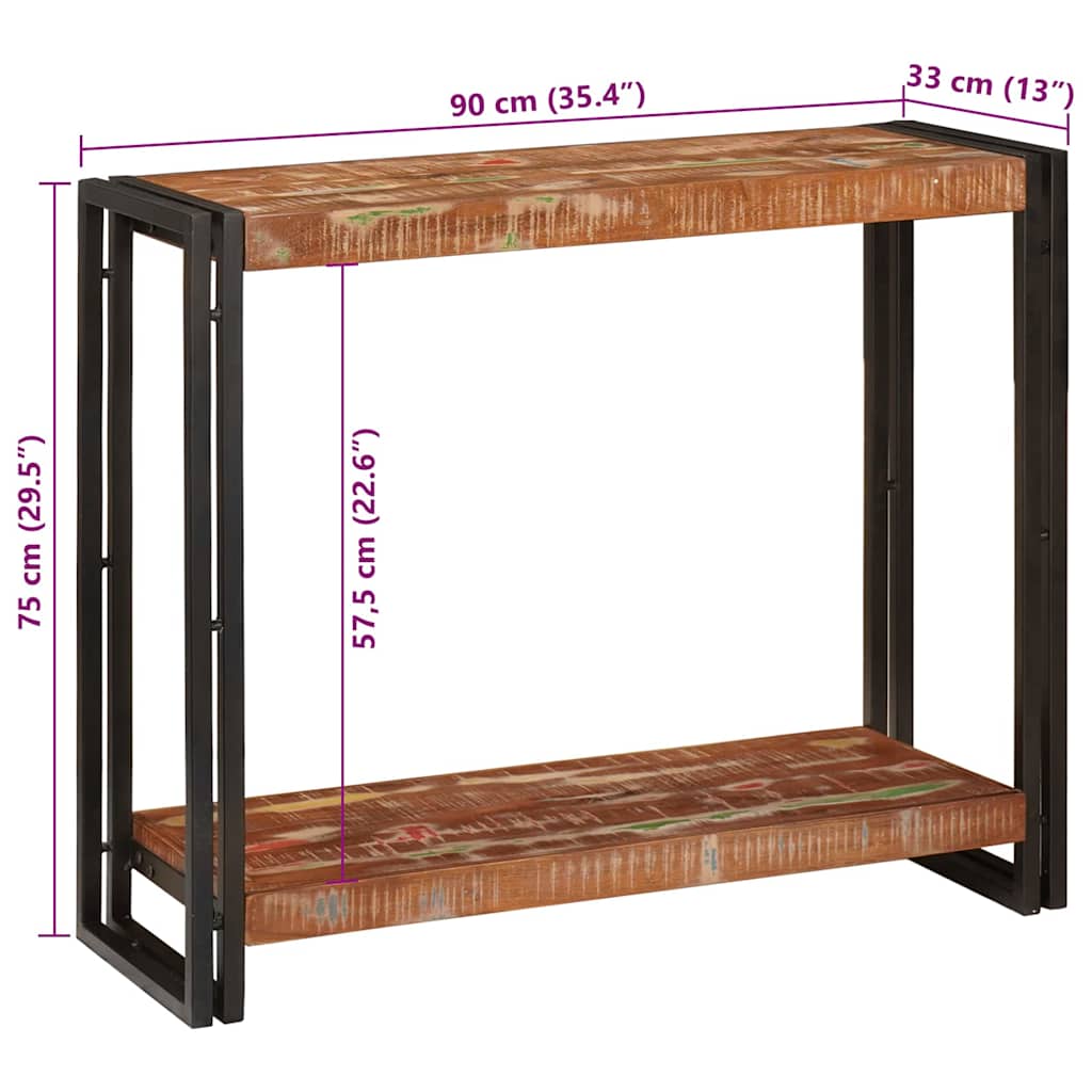 vidaXL Konsola Wielokolorowe 90 x 33 x 75 cm Lite Drewno Recyklingowe