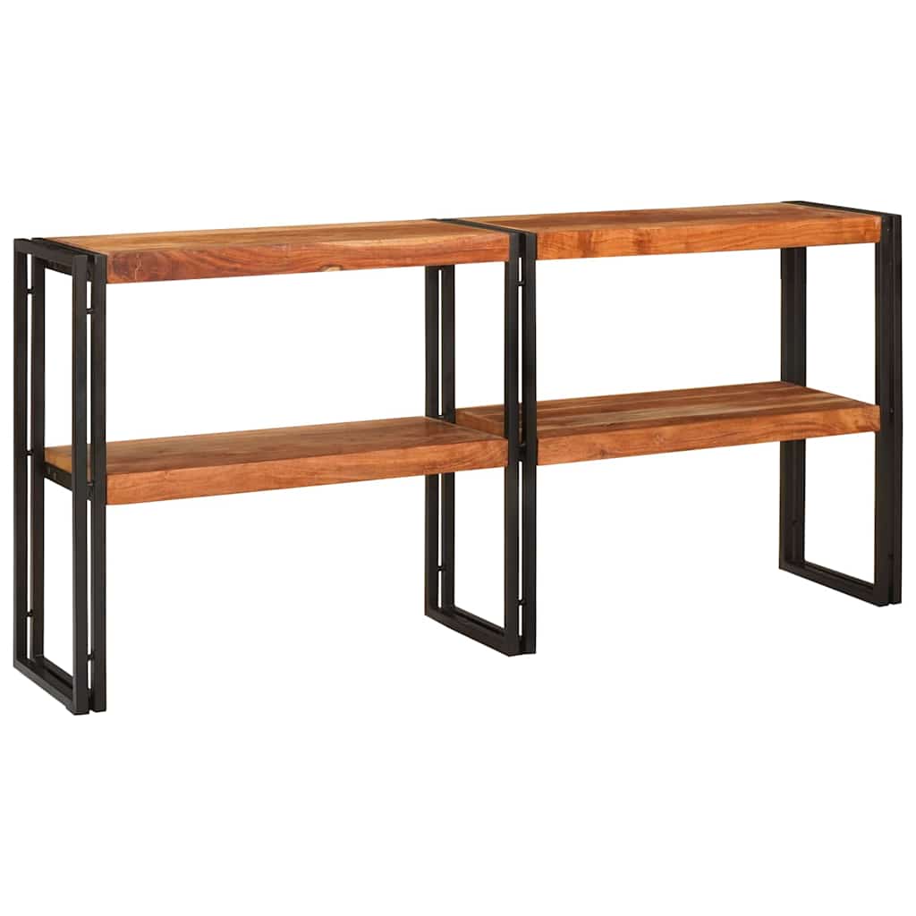 vidaXL Konsola z półką Brązowy 160 x 33 x 75 cm Lite Drewno Akacji