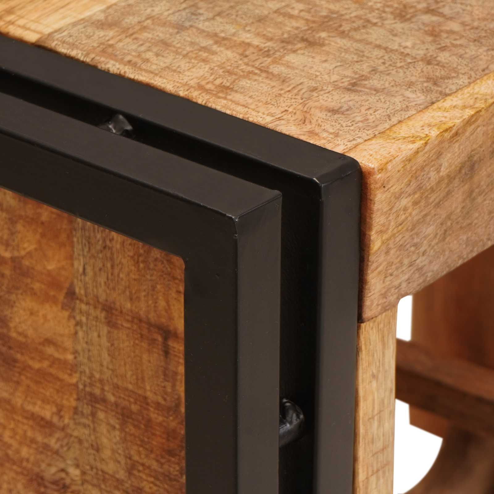 vidaXL Regał na wino Brązowy 60 x 45 x 33 cm Lite Surowe Drewno Mango