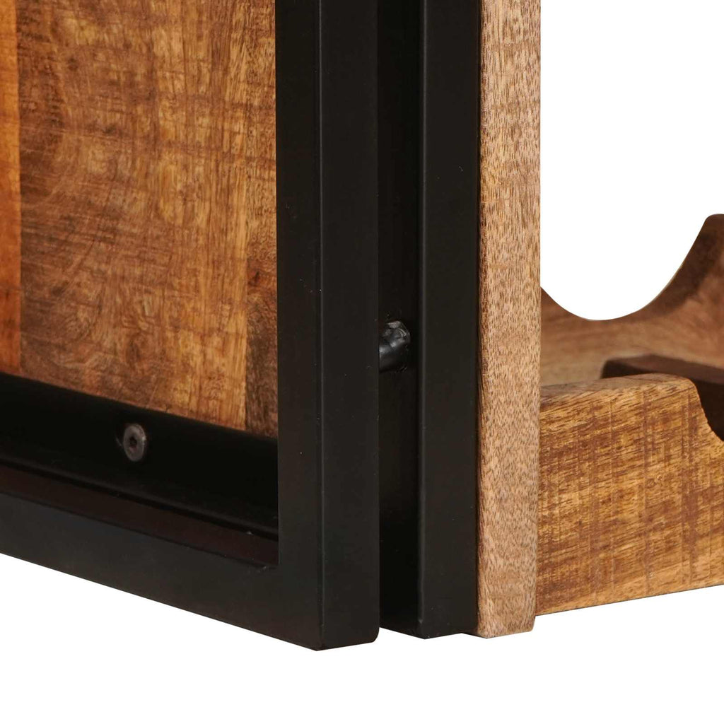 vidaXL Regał na wino Brązowy 60 x 45 x 33 cm Lite Surowe Drewno Mango