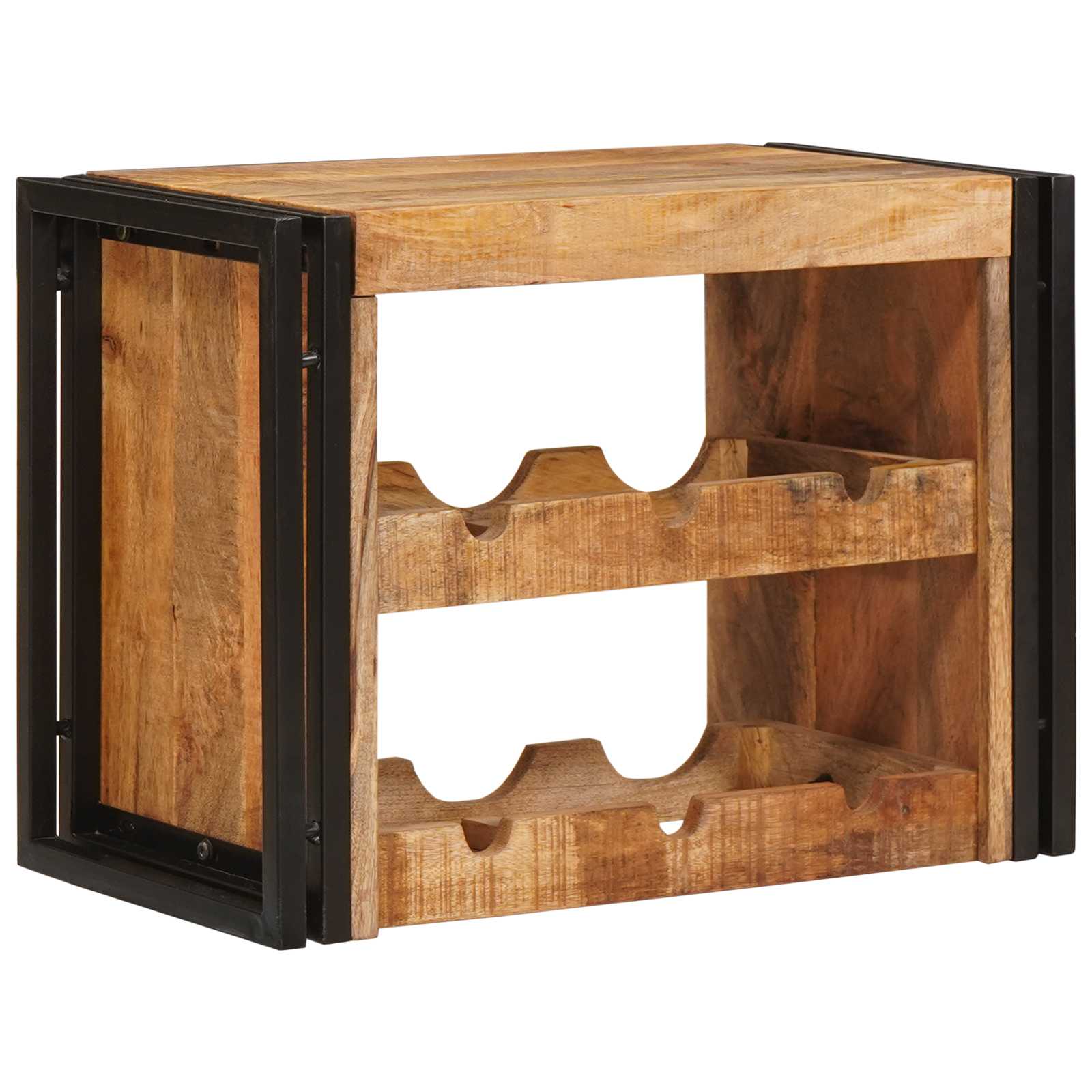 vidaXL Regał na wino Brązowy 60 x 45 x 33 cm Lite Surowe Drewno Mango