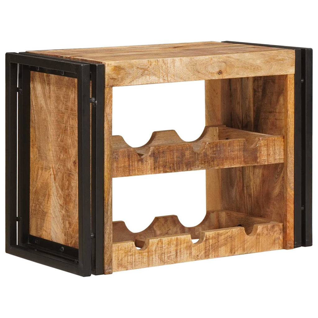 vidaXL Regał na wino Brązowy 60 x 45 x 33 cm Lite Surowe Drewno Mango