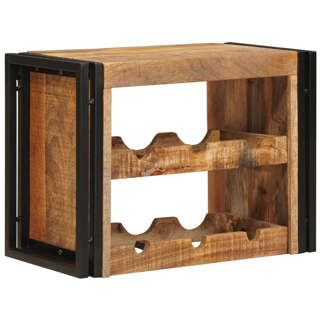 vidaXL Regał na wino Brązowy 60 x 45 x 33 cm Lite Surowe Drewno Mango