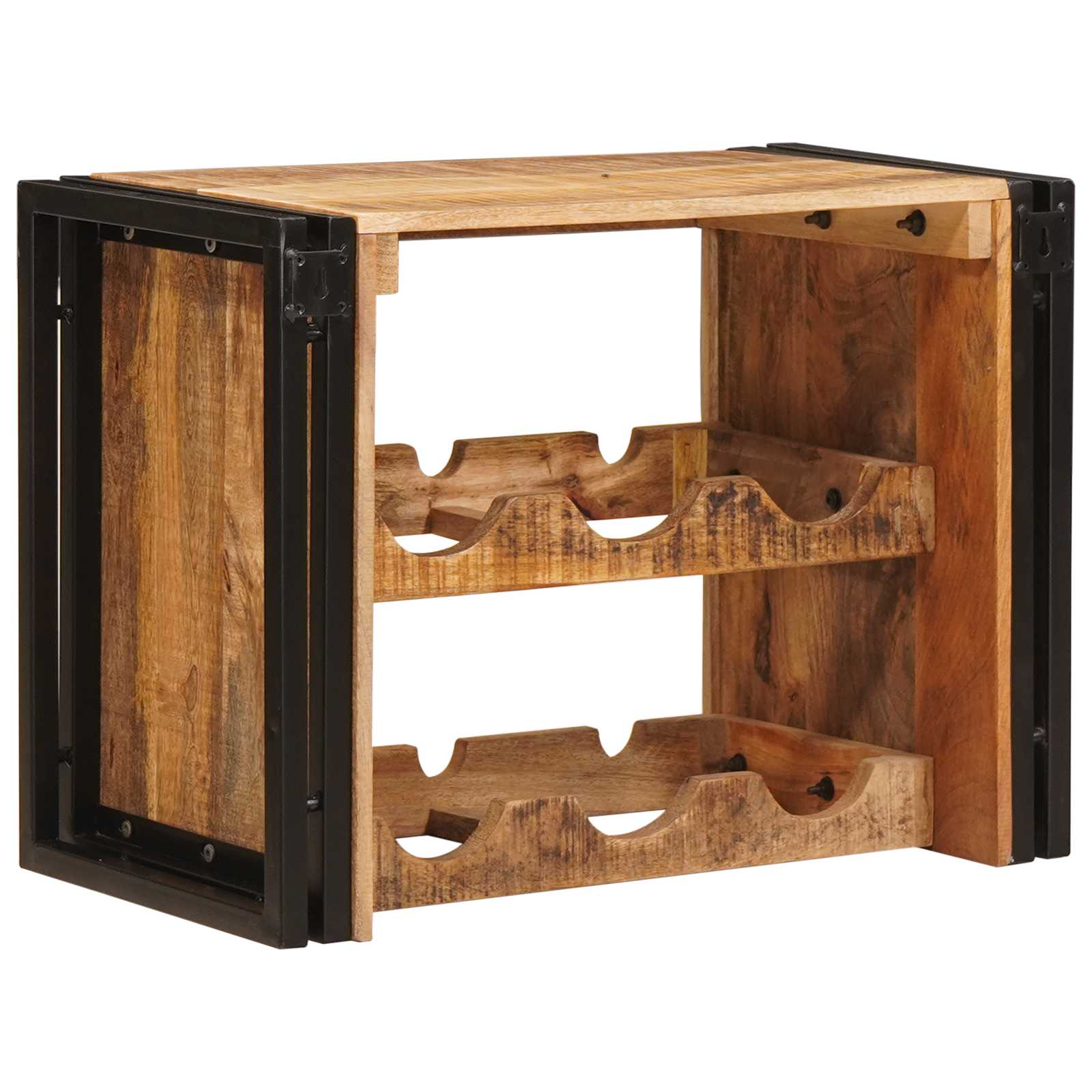vidaXL Regał na wino Brązowy 60 x 45 x 33 cm Lite Surowe Drewno Mango