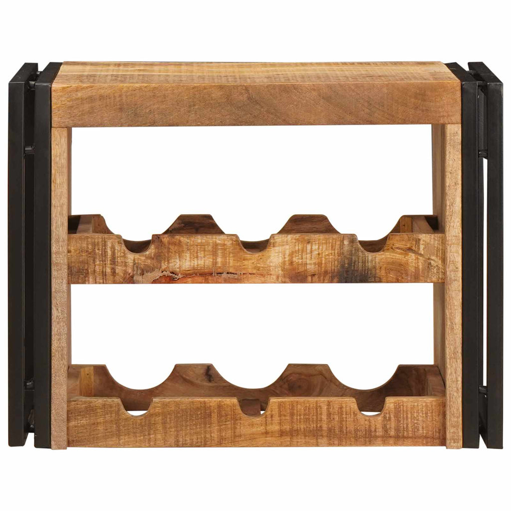vidaXL Regał na wino Brązowy 60 x 45 x 33 cm Lite Surowe Drewno Mango