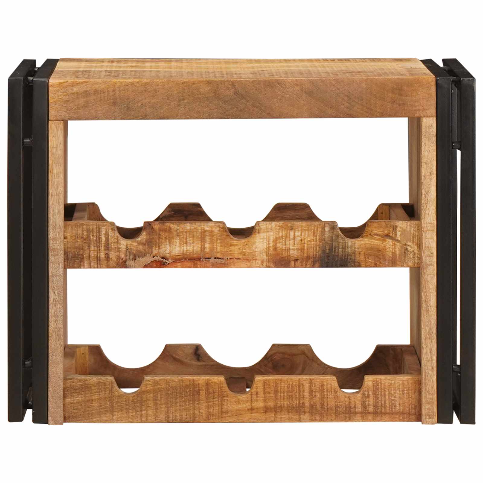 vidaXL Regał na wino Brązowy 60 x 45 x 33 cm Lite Surowe Drewno Mango
