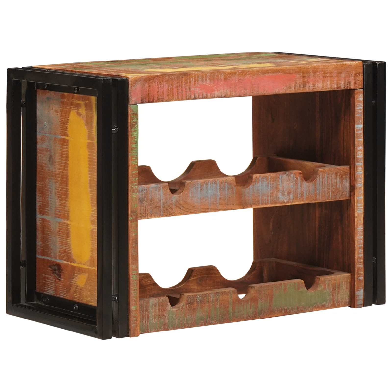 vidaXL Regał na wino Brązowy 60 x 45 x 33 cm Lite odzyskane drewno